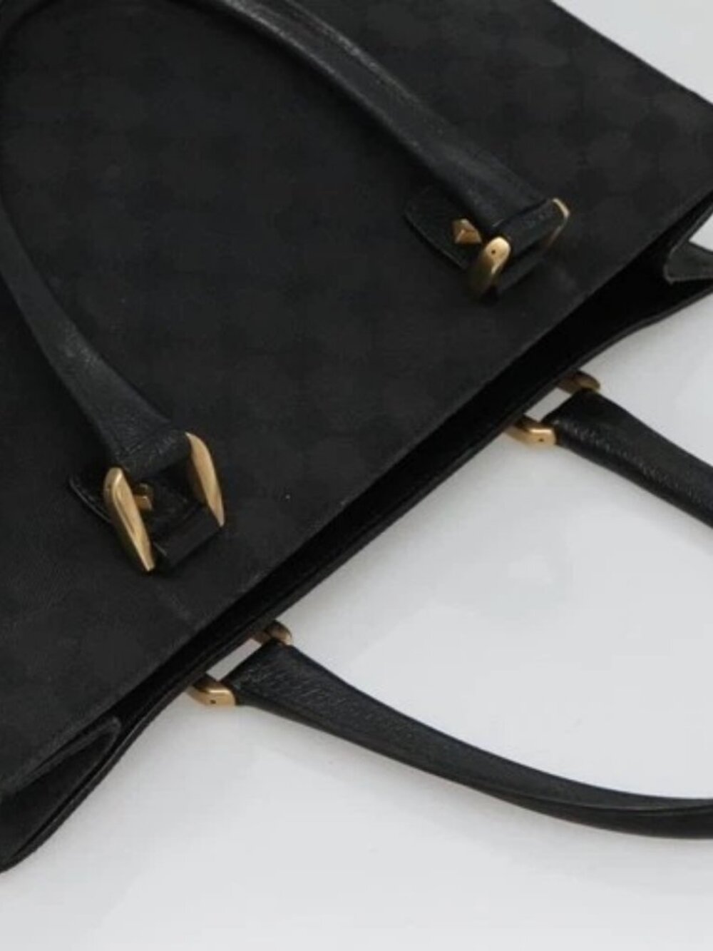 GUCCI GG Canvas Tote Bag Black 120898 Auth nb109 - Picture 6 of 16